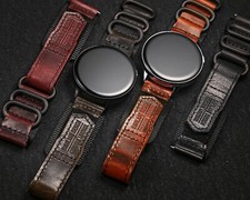 20mm 22mm Quick Release Watch Band Leather Nylon Strap for Galaxy Amazfit Timex