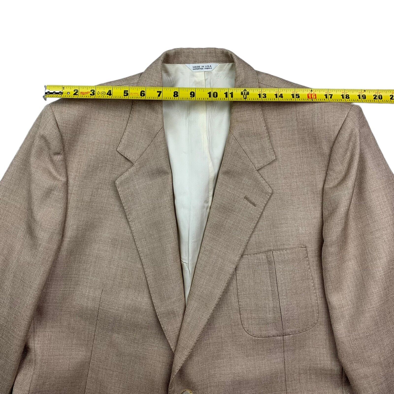 Lanvin Men’s 2-Button Jacket Blazer Gold Buttons Brown/Beige • USA • Size  48R