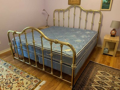 Wesley Allen Brass King Bed W Headboard Footboard Box