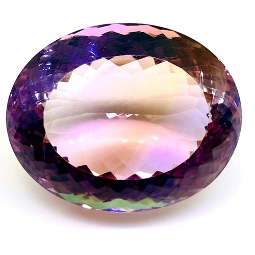 VVS 54.60 Cts Natural Ametrine 28x22mm Oval Cut Huge Untreated Loose Gemstone - Picture 3 of 11