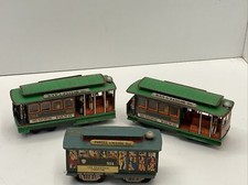 3-Vintage Toy Train Trolley Car Powell Mason Sts. Municipal Railway 504-514