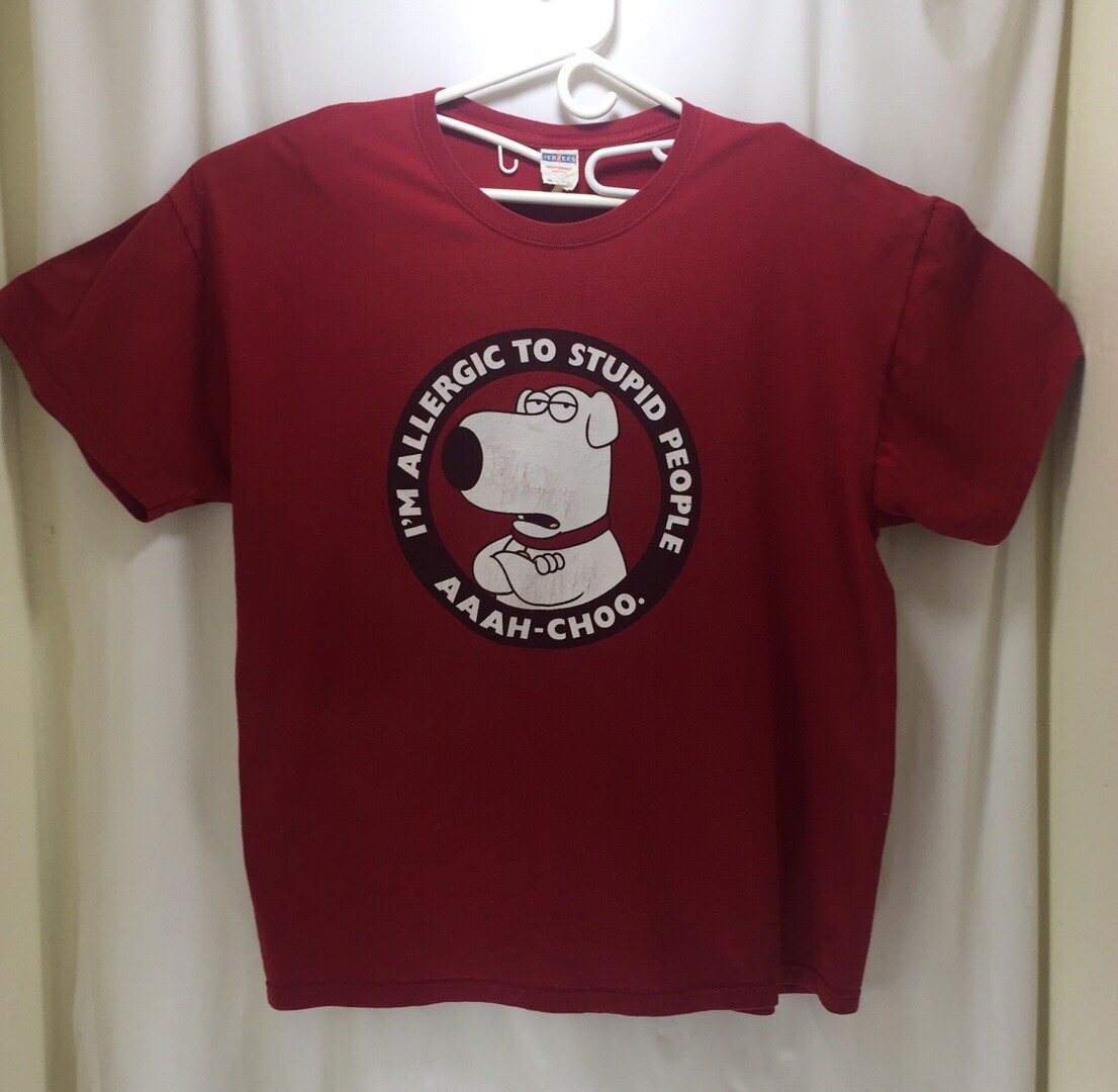 vintage 2000 family guy T Shirt Red Size XxL Brian Jerzees vintage 2000 family guy T Shirt Red Size XxL Brian Jerzees