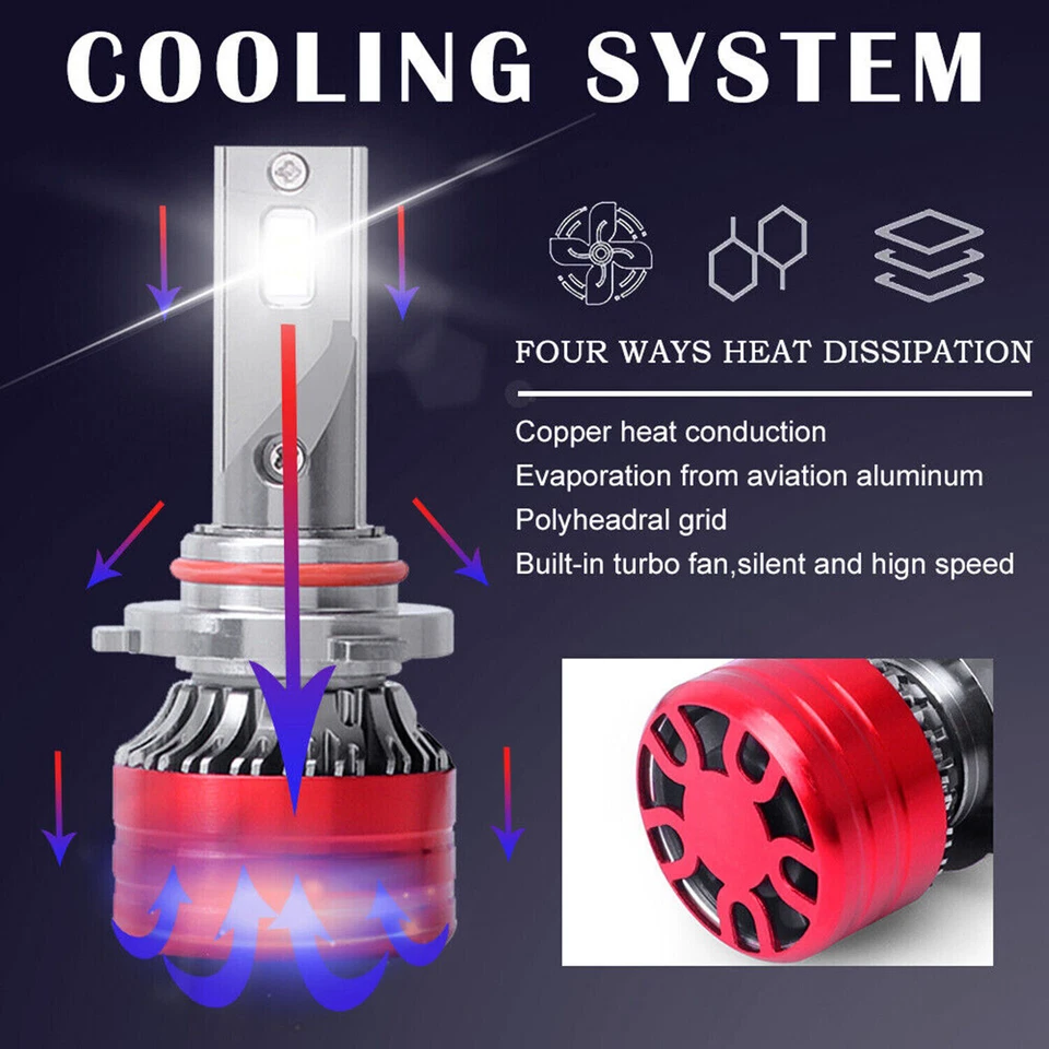 Faro LED 6000k para Cadillac DeVille 1990-2005 bombilla súper brillante haz alto/bajo Foto 2 de 4