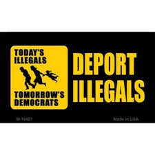 Deport Illegals Novelty License Plate Magnet Fridge Refrigerator Home Kitchen