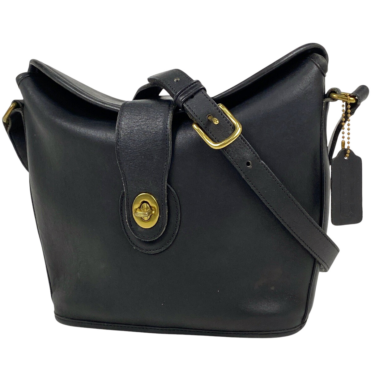 OLD COACH TURN LOCK LEATHER SHOULDER BAG MADE IN USA/オールド 