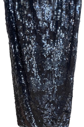 Abito vestito donna Mac Duggal taglia 14 nero paillettes strass floreale 93613 $498 - Foto 8 di 18