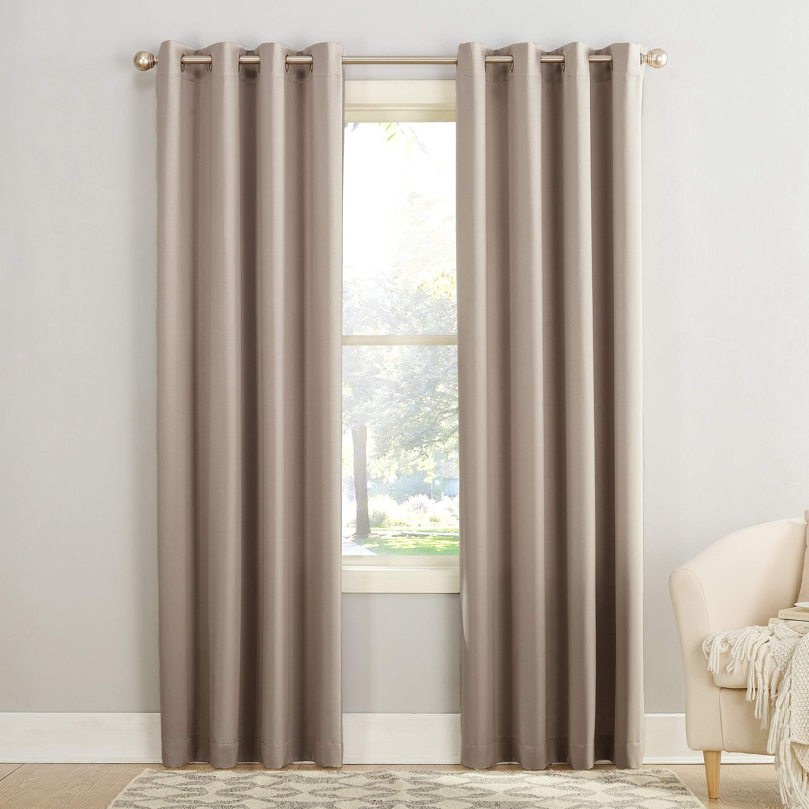 Sun Zero Barroom Energy Efficient Grommet Blackout Curtain Panel