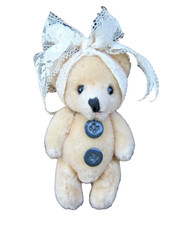 Vintage Teddy Bear 5" Jointed Up-Cycled Tan Faux Velvet Fur Vtg 80s Super Cute