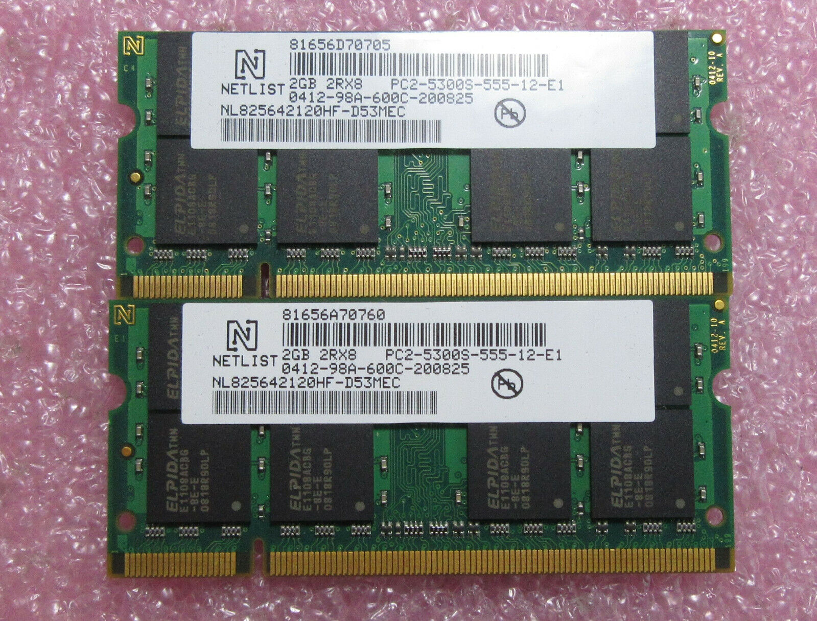 4GB Kit (2x 2GB) Netlist 2Rx8 PC2-5300S Laptop Ram for Dell XPS M1530 