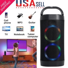 Portable Bluetooth Mini Speaker Dual 2" Wireless Stereo Bass USB/TF/FM USB LOUD