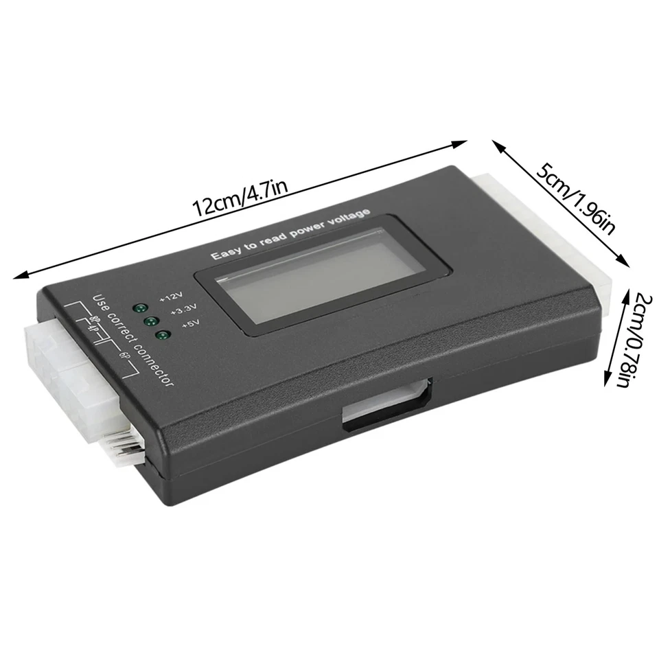 Power Supply Tester PC Computer LCD 20/24 Pin 4 PSU ATX BTX ITX SATA HDD Digital - Image 3 of 4