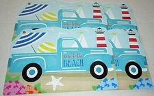 COASTALL VINYL PLACEMAT'S 18"x 12" Set of 4  GONE TO THE BEACH