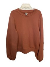 A New Day S Salmon Cotton Sweatshirt Crewneck Long Sleeve NWT