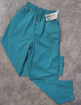 Basic Editions Green Women's Average Length Elastic Waist Pull Up Pants Sz  S NWT