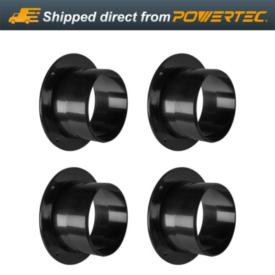POWERTEC 70126-P4 Inlet Flange, 4'' OD Dust Collection Ducting Connector, 4 PK