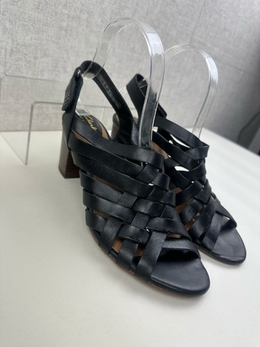 Clarks Women's Ralene Luster Heel Sandal Black Leather UK 5.5 D EUR 39 - Picture 5 of 10