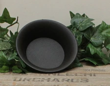 5" Decorative Textured Black Metal CANDLE Pan with Ball Feet
