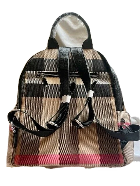 Designer Inspired Backpack Plaid Brown Red Black