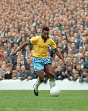 Pele In Brazil World Cup Running In Game 8x10 Picture Celebrity Print