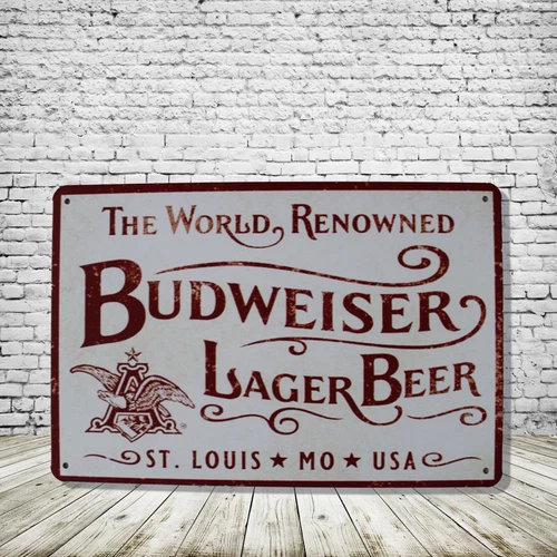 Budweiser Beer Vintage Style Tin Metal Bar Sign Poster Man Cave Collectible New