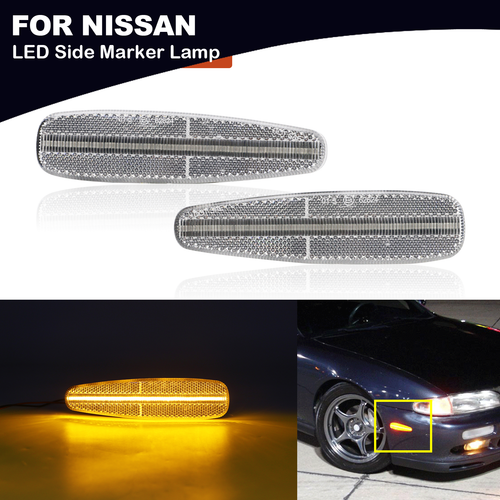 Clear Amber Led Side Marker Lights Lamps For 1995 1998 Nissan 240sx Silvia S14 Ebay Clear Amber Led Side Marker Lights Lamps For 1995 1998 Nissan 240sx Silvia S14 Ebay