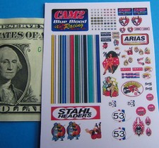 HO 1:87 Slot Car,1/64 Diecast WHITE Backed Waterslide DECALS,BUILDINGS STRIPES