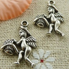 Free Ship 110 pcs tibetan silver angel charms 22x16mm L-380