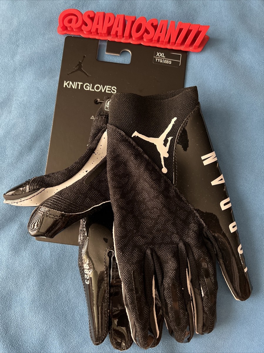 NIKE JORDAN VAPOR KNIT SKILL FOOTBALL GLOVES RECEIVER BLACK JET