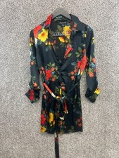 Parisian Floral Dress Shirt Dress Button Up Belted Collared Dress Women's Size 8