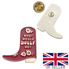 What Would Dolly Do? Pin Brooch Dolly Parton Cowboy Boot Badge Lapel Gift Music
