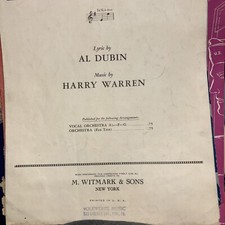Al Dubin and Harry Warren FORTY-SECOND STREET Sheet Music 1932