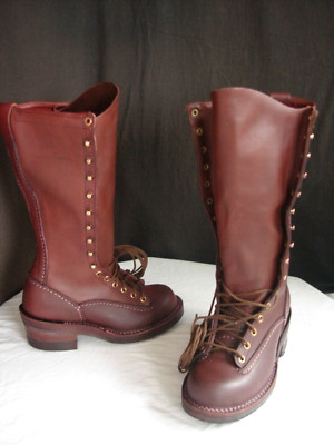 NEW Women's Wesco Highliner 15'' Redwood Boots 6 D Leather Fully Conditioned!