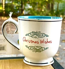 Christmas Holiday Ceramic Stoneware Mug Spectrum Blue Sky Coffee Tea approx 17oz