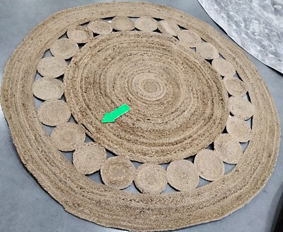 NATURAL 5' X 5' RD Broken Thread Rug, Reduced Price 1172754818 NF364A-5R