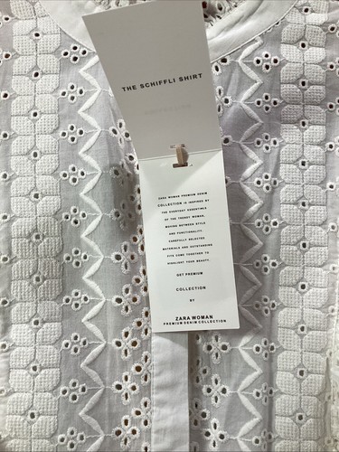 Blusa Top Zara Ojales Blanca Para Mujer Talla Pequeña Denim Colección Schliffi Rara - Imagen 4 de 9