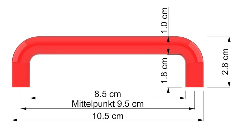 4X Möbelgriffe + 8X Schrauben, Schrankgriff IKEA KNOXHULT kompatibel ROT RED - Bild 4 von 4
