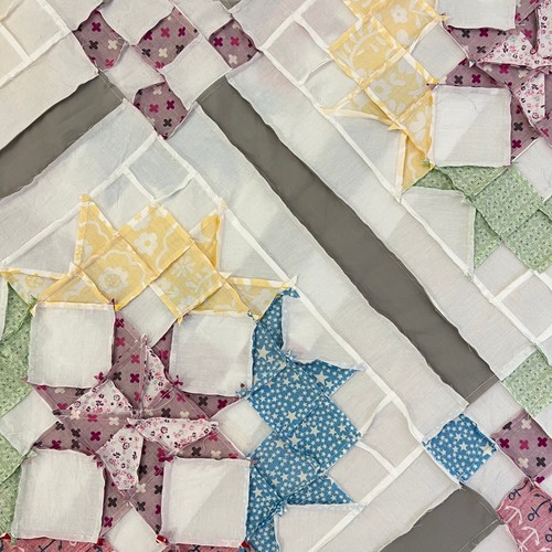 Handmade Cosmic Jewels Baby Quilt Top 47x47" Pieced~ BABY/BED/Wall Decor - Picture 2 of 4