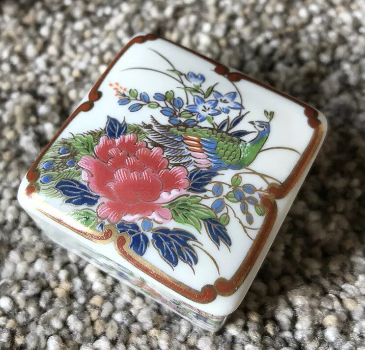 Vintage Shibata Japan porcelain gold detailed trinket box | eBay