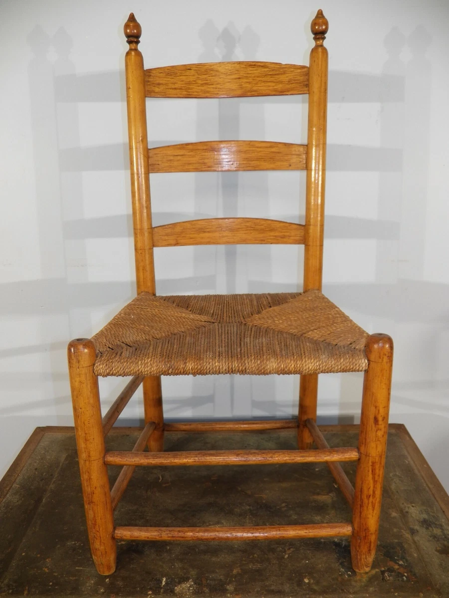 Antique Ladder Back CHAIR 3 Slats Turned Finals eBay