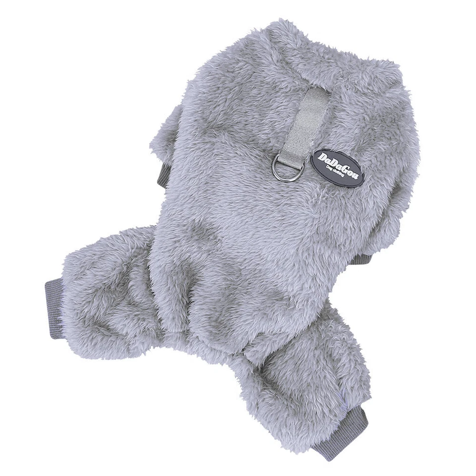 Fleece Dog Pajamas Winter Clothes Warm Pet Puppy Jumpsuit Coat For Small Dogs - Image 4 of 4