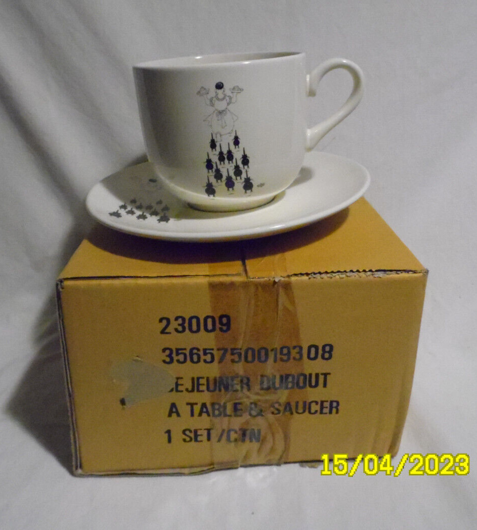 Coffret grande tasse et soucoupe Les Chats Dubout, cadeau pour ami des chats