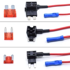 3/15 Sets Standard Mini Low Profile Blade Fuse Piggyback Add A Circuit Fuse Tap