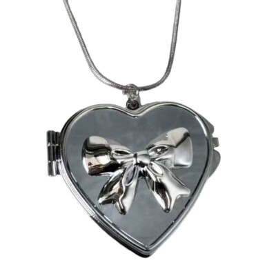 Delicate Heart And Bowknot Neck Jewelry Accessory Enhancing Your Elegant Look