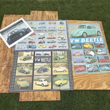 Vintage Volkswagen VW Beetle Poster Lot Different by Design Garage Art READ
