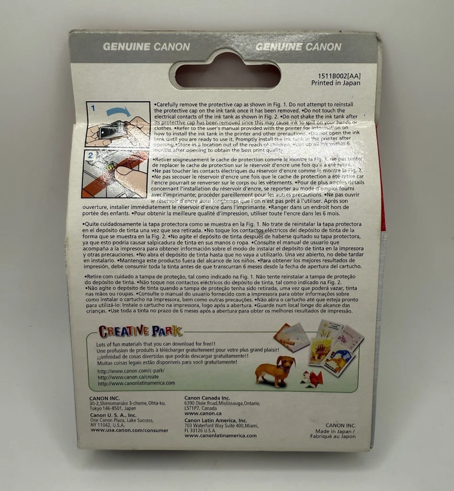 OEM Genuine Canon PIXMA 36 Color Ink Tank Cartridge CLI-36 Color SEALED NEW - Image 2 of 4