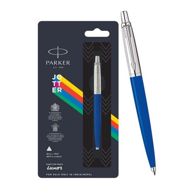 Parker Jotter Standard Chrome Trim Ballpoint Pen | Blue Ink | Best Gifting