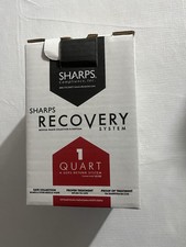 NEW SHARPS RECOVERY SYSTEM 1 QUART NEEDLES DISPOSAL CONTAINER PREPAID MAILBACK