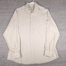 Ermenegildo Zegna Shirt Mens XL White Check Long Sleeve Dress Shirt Spain