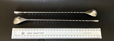 2 / Pair LONG COCKTAIL STIRRERS Muddler EXTRA LONG SPOONS Shiny Stainless Steel