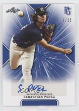 2021 Leaf Perfect Game National Showcase Blue 7/15 Sebastian Perez Auto 0b2